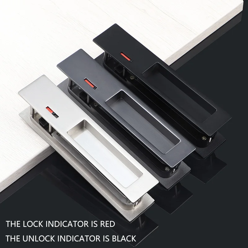 

Zinc alloy sliding door latch red indicating Japanese-style bedroom bathroom dumb black green bronze brushed gold brushed silver