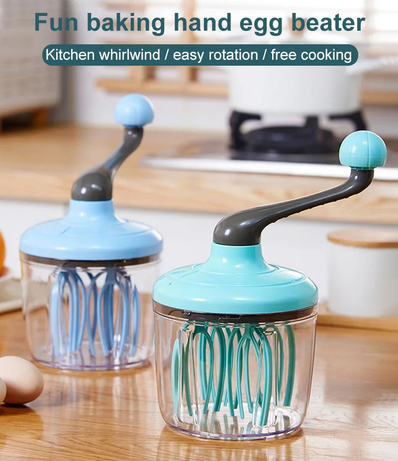 

Semi-automatic Egg Beater Manual Egg White Whisk Cream Mixer Cream Making Butter Blender Household Kitchen Cake Baking DIY Tool