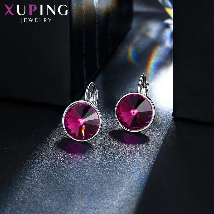 Xuping стильные элегантные блестящие серьги-кольца с кристаллами от Swarovski Подарок на годовщину для женщин девочек M99-20641