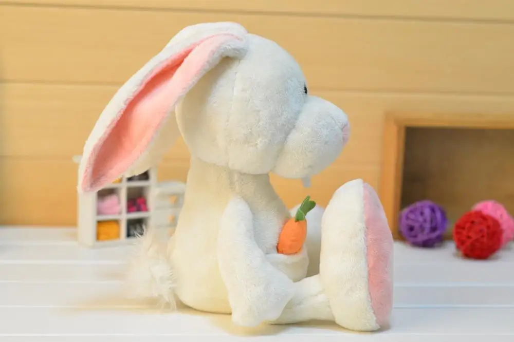 Прямая поставка 50 см милый белый кролик с морковкой плюшевый Игрушечный Кролик