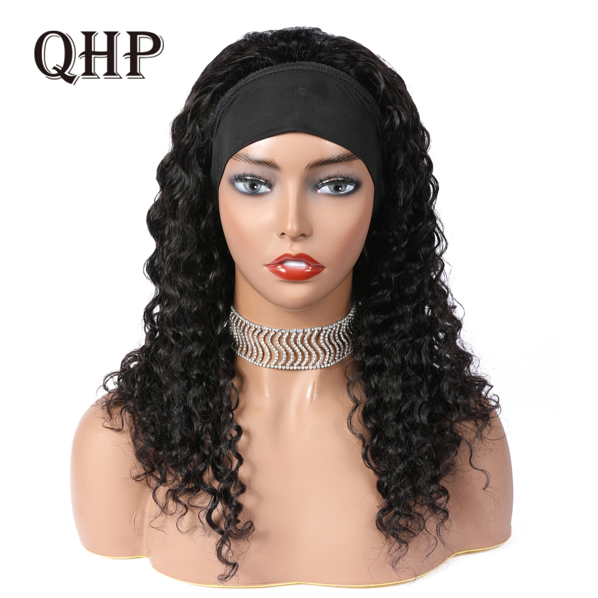 

Kinky Curly Headband Scarf Wig Glueless Human Hair Wigs for Black Women Headband Wig With Brazilian Virgin Hair