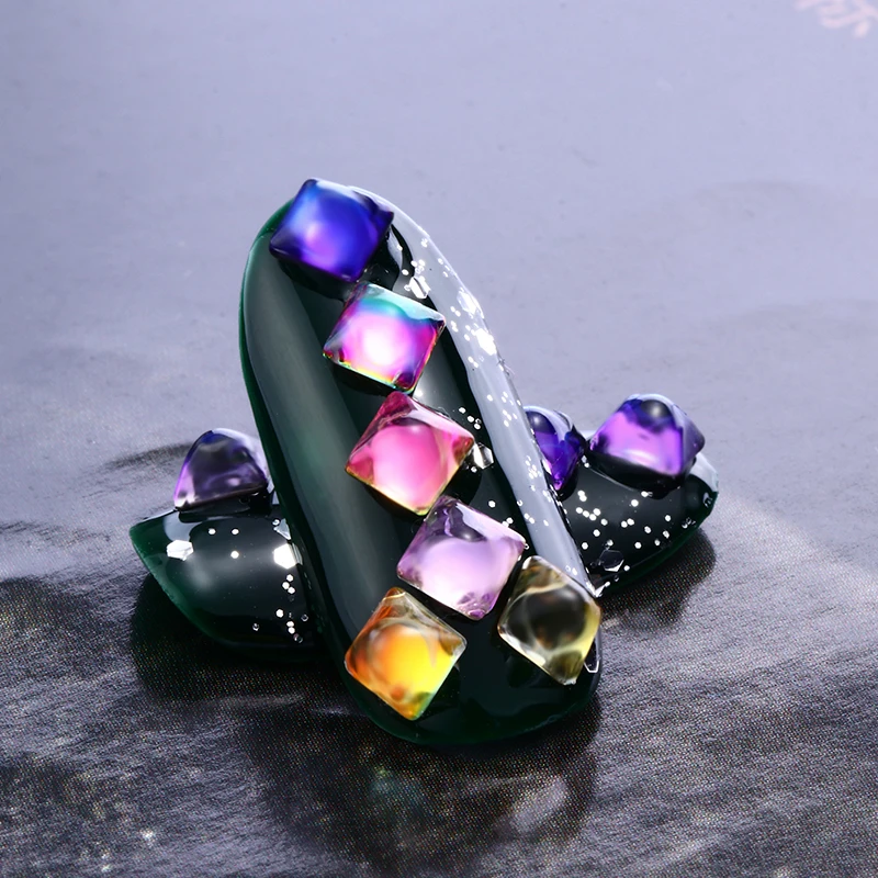 10 мм квадратные Стразы плоские 4 маленькие стеклянные стразы цветной клей на