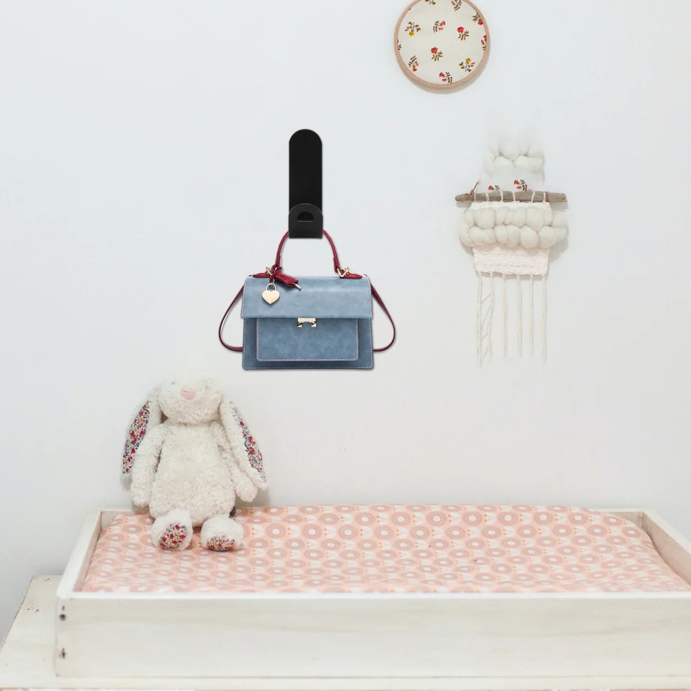 

10Pcs Practical Wall Hooks Punch-free Hooks Simple Design Practical Hooks Black