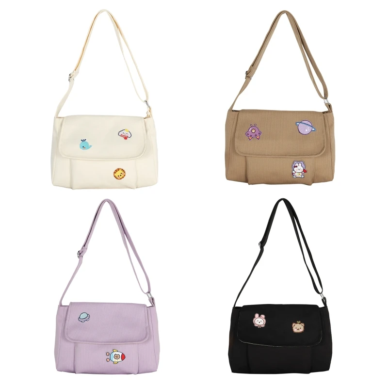 

Women Simple Crossbody Phone Bag Cute Casual Satchel Girls Shoulder Bag Sweet Printed Canvas School Handbag Travel Shopping Tote