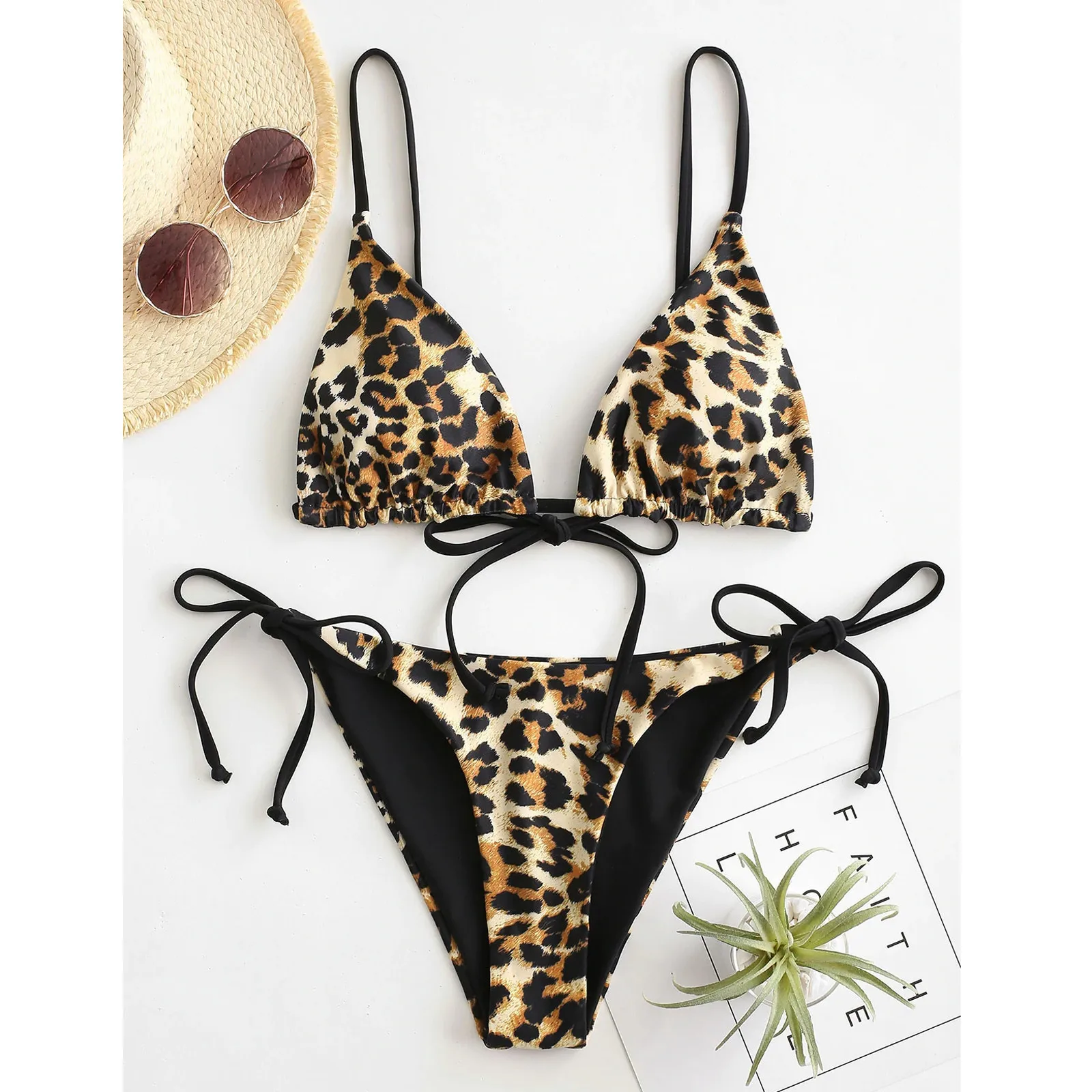 

Women's Sexy Snakeskin Print Lace Up High Cut Leg Bikini Set 2pcs Swimsuit SwimwearSwimsuitWomen'sSwimmingSuitBikini2021