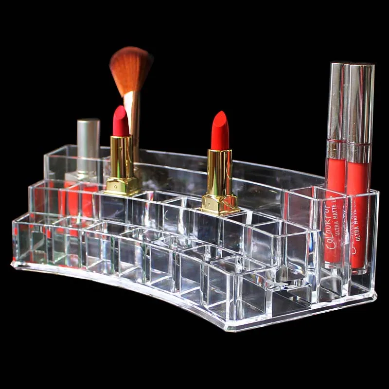 Прозрачный акриловый держатель для помады 19 ячеек органайзер макияжа коробка