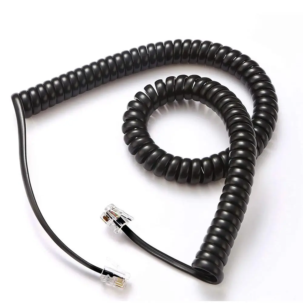 

5PCS Telephone Cord Straighten 1.9m Handset Line Machine Spiral Curve 4P4C Connector Copper Wire Phone Volume Curve Connecto