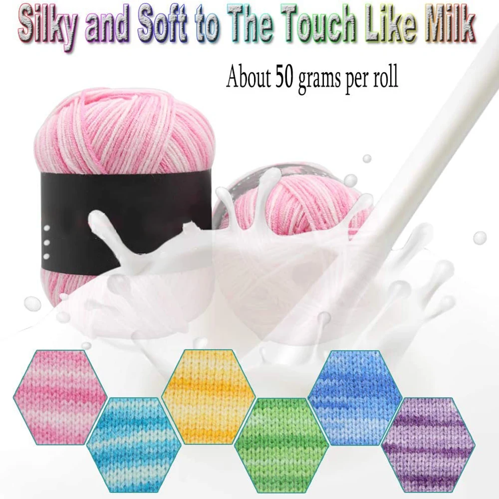 Пряжа для вязания крючком мотки из мягкой хлопчатобумажной пряжи и узоров