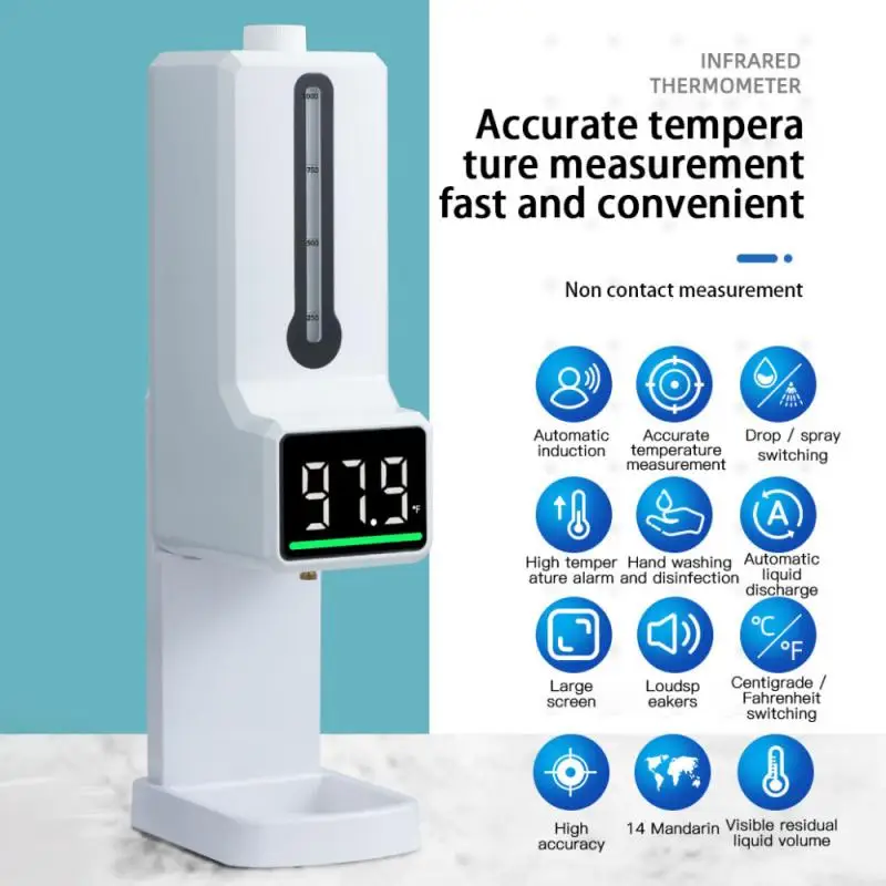 

Smart Automatic Liquid Soap Dispenser Non-Contact Intelligent Hands Washing Free Sanitizer Infrared Thermometer Home Tool