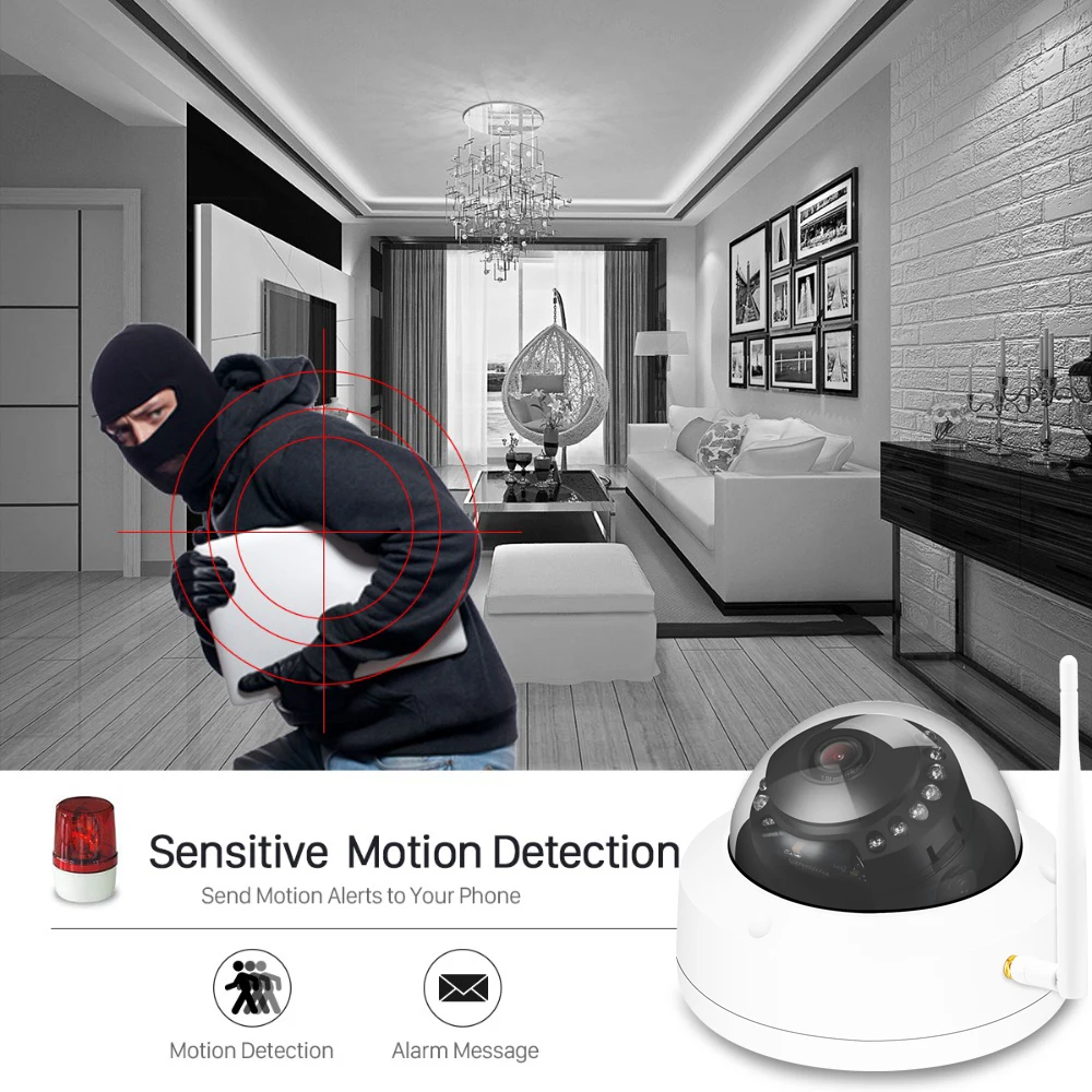 Besder Антивандальная купольная Беспроводная ip-камера 1080P Camhi IR ночного видения Видеокамера WiFi ONVIF Обнаружение движения sd-карта запись
