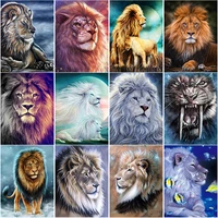 new 5d diy diamond painting animals cross stitch lion diamond embroidery full square round drill crafts home decor manual gift