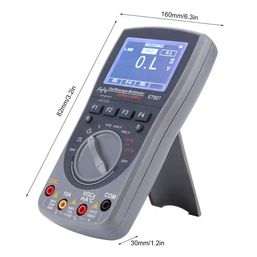 ET827 Multimeter 2 in 1 High Definition Screen 40Mhz 200Msps Handheld Professional Digital counts Meter Tester | Инструменты