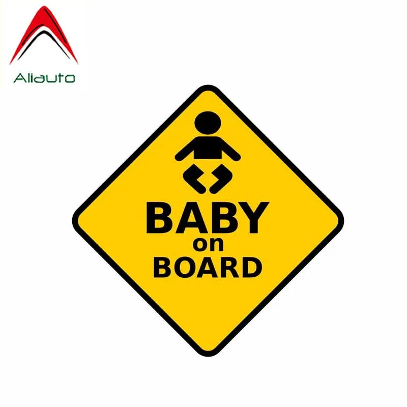 

Предупреждающая Автомобильная наклейка Aliauto для детей на борту, автомобильная наклейка, наклейка из ПВХ, водонепроницаемая, с защитой от ца...