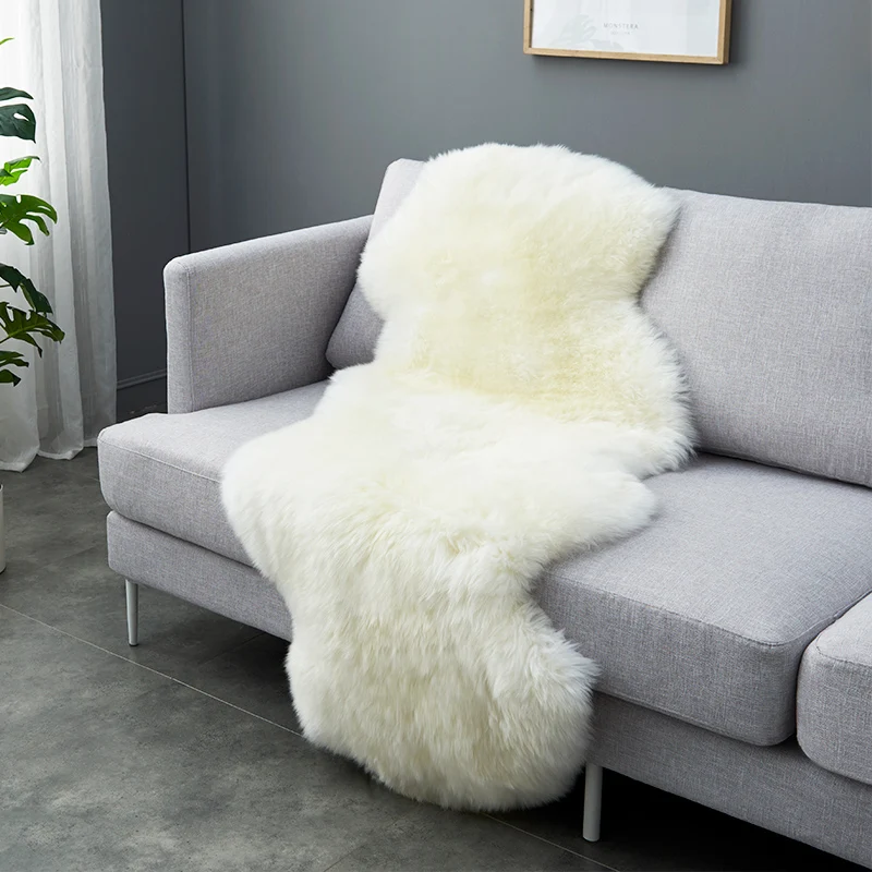 2 х кожаный ковер из натуральной овчины натуральный шерстяной меховой белый