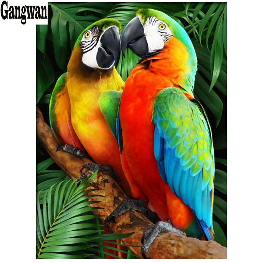 

Алмазная живопись, пара попугаев смола, кристалл, вышивка крестиком, Свадебный декор Бриллиантовая мозаика с животным