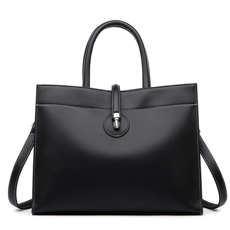 

100% Genuine Leather Handbags 2021 New Fashion Portable Large Capacity Tote Simple Shoulder Messenger Bag Purses and Handbags