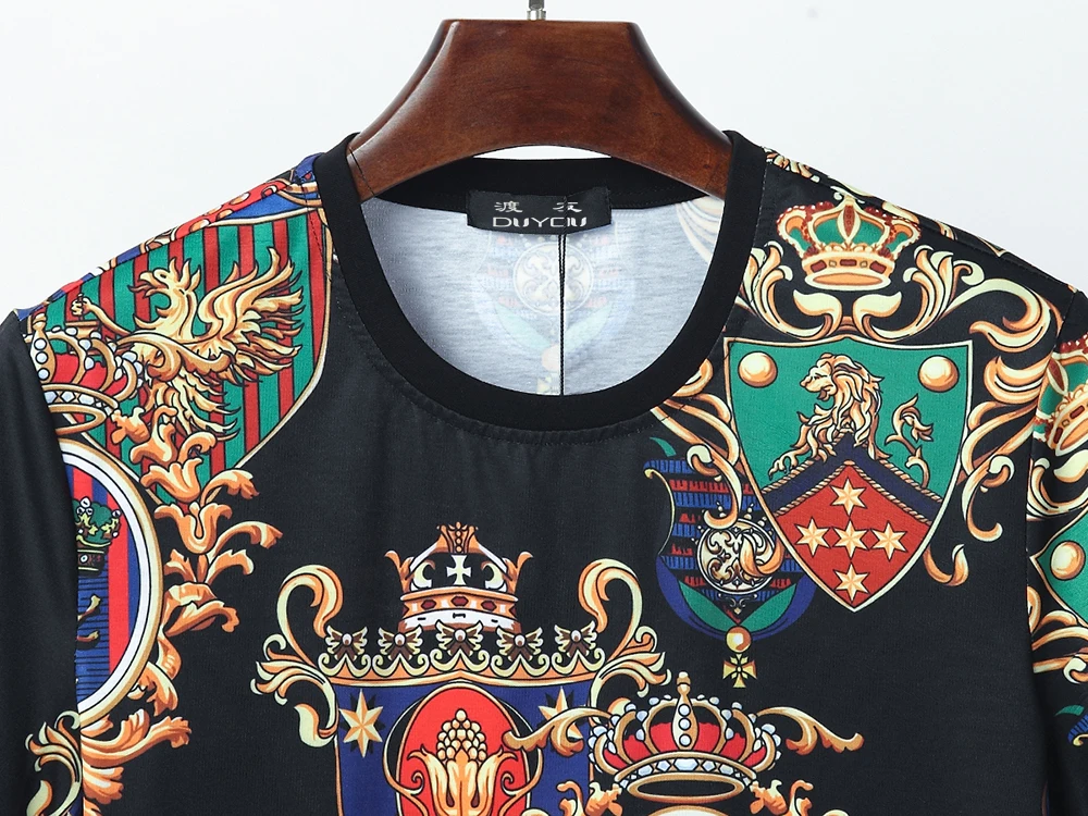 Футболка DUYOU мужская с надписью Royal Badge дизайнерская рубашка коротким рукавом топ