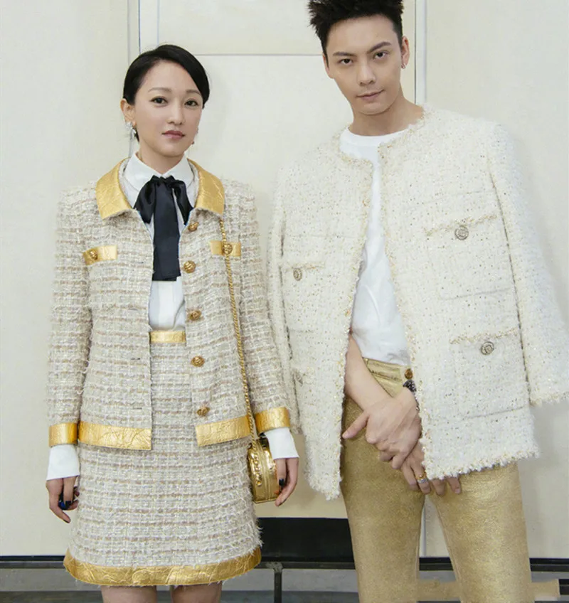 Подиум женский твидовый комплект Женский 2 шт. юбка Топ 2019 осень элегантный OL