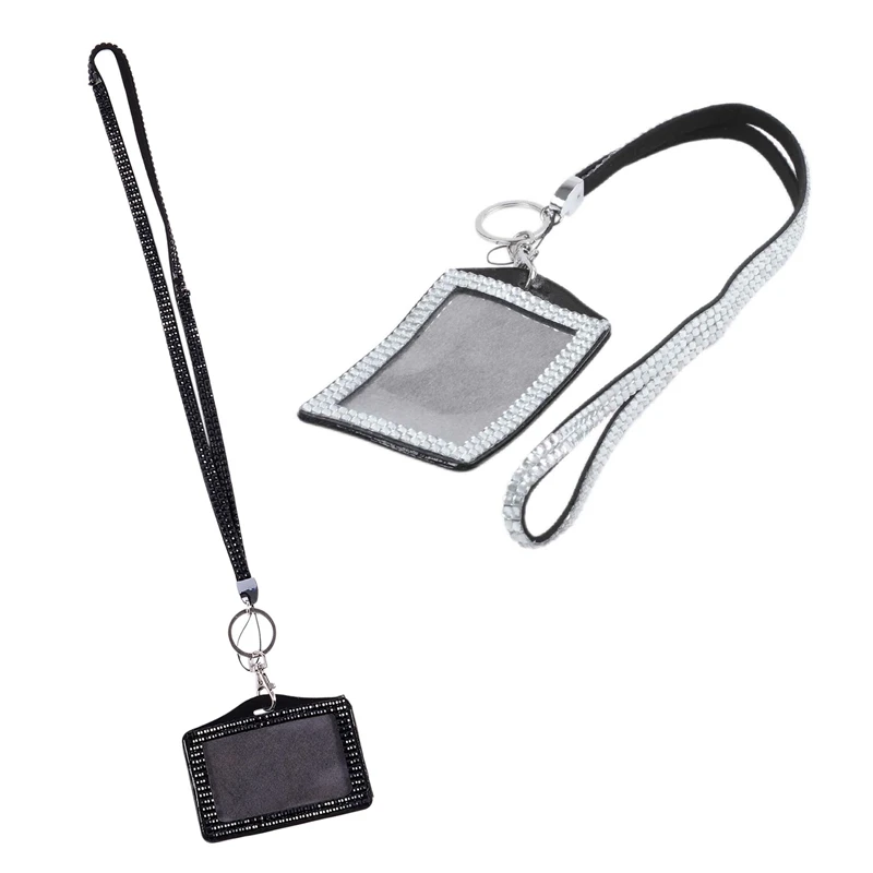 2 шт. Стразы Блестящий Кристалл на заказ шнурок вертикальный ID держатель знака