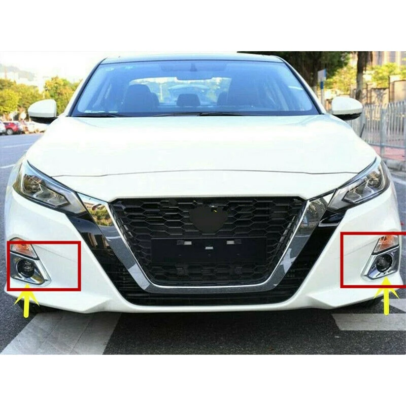 Топ! 2 шт. хромированный передний противотуманный светильник Накладка для Nissan Teana