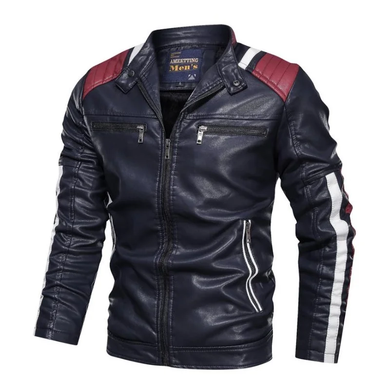 

New Men's Leather Jacket Brand Slim Fit Motorcycle Leather Jacket Coat Men Casual Biker Zipper Jacket Male chaqueta cuero hombre