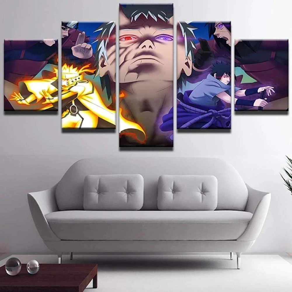 

5 Piece Wall Art Canvas Painting Anime Manga Ninja Picture Figure Hd Posters And Prints Living Room Bedroom Decor For Boy Gifts