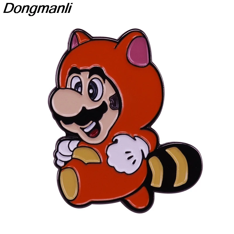 LB293 милый енот жесткие эмалевые значки значок Рюкзак воротник лацкан для женщин