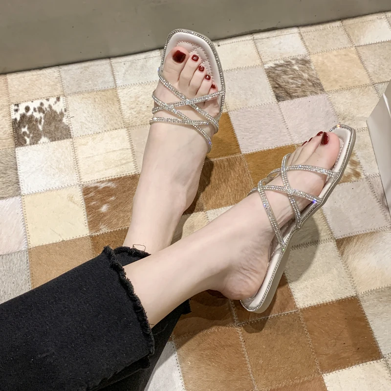 

Shoes Slippers Casual Slipers Women Shale Female Beach Low Slides Luxury 2021 Sabot Flat Soft Summer Rubber Rome PU Slippers Cas