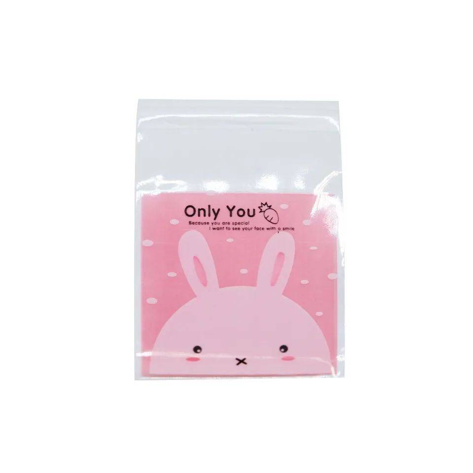 Pink Rabbit 50/100 шт пластиковые конфеты и печенье само-герметизирующий пакет мультфильм Подарочная сумка для выпечки мешок для дня рождения свадьбы вечеринки ребенка душа Декор - Цвет: Pink Rabbit