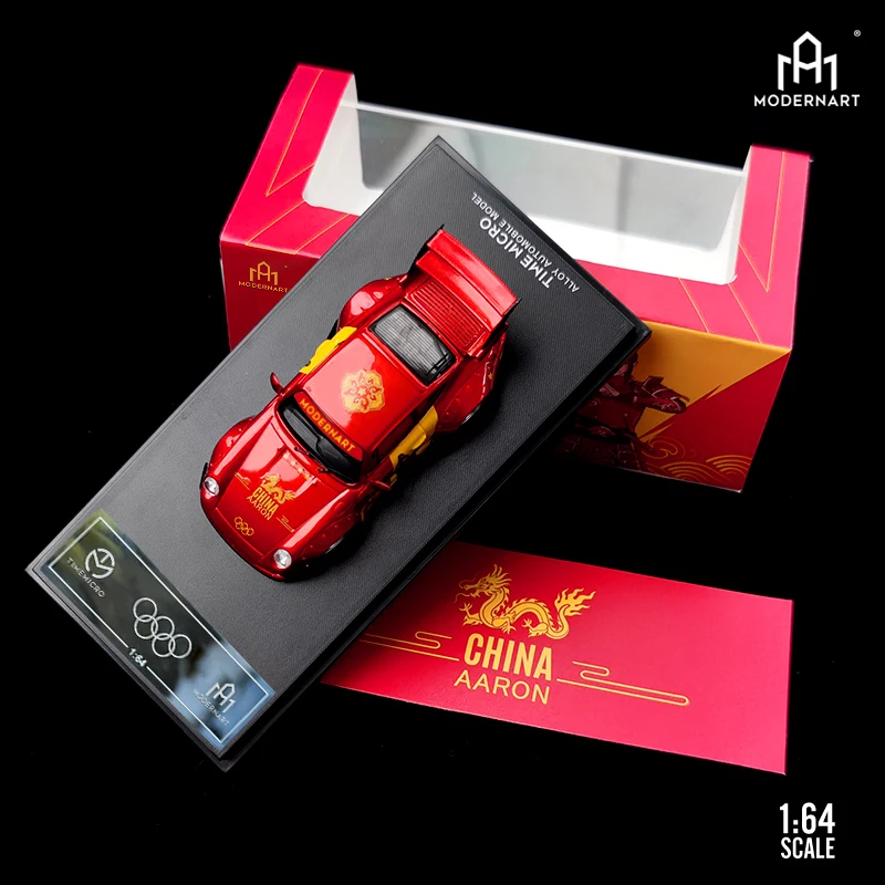 

TimeMicro 1:64 ModernArt RWB 993 CHINA AARON Double-deck Wing Diecast Model Car