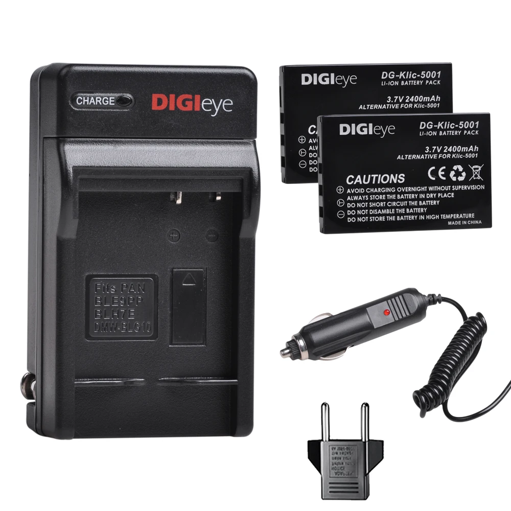 Batería de KLIC-5001 + Kit de cargador, para Kodak EasyShare DX6490 DX7440 DX7590 DX7630 P712 P850 P880 Z730 Z760 Z7590, 2 uds.