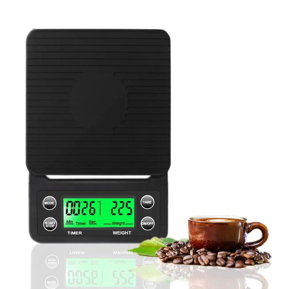 

High Precision Digital Electronic Scales Measuring Tools Kitchen Scales Drip Coffee Scale with Timer LCD Display 3kg/5kg 0.1g
