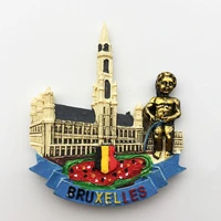 qiqipp belgium brussels attractions tourism commemorative crafts hand painted magnetic fridge magnet