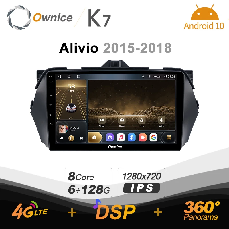 Автомагнитола Ownice K7 Android 10 0 6 ГБ + 128 Гб для Suzuki Alivio 2015-2018 радиосистема с панорамой 360