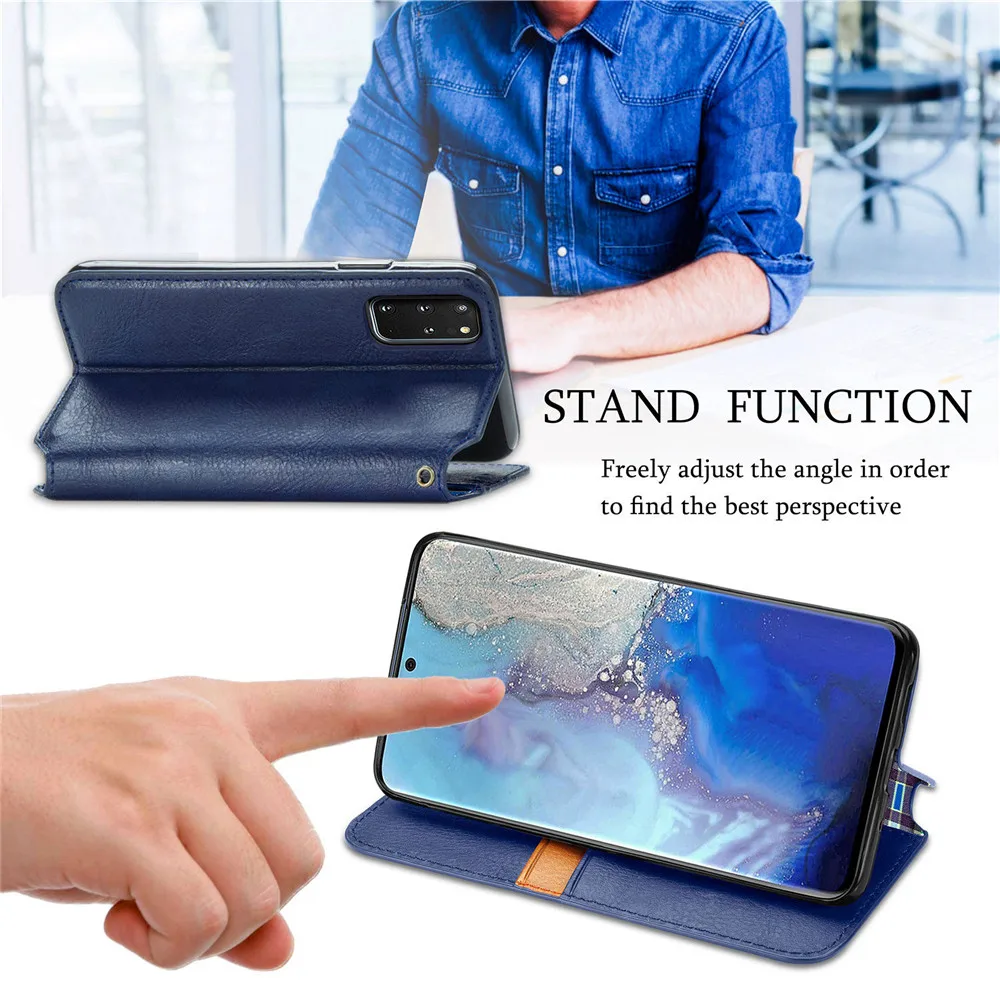luxury case for samsung galaxy note 20 s21 s20 fe s10e s9 plus ultra lite a91 a81 leather flip wallet card stand phone bag cover free global shipping