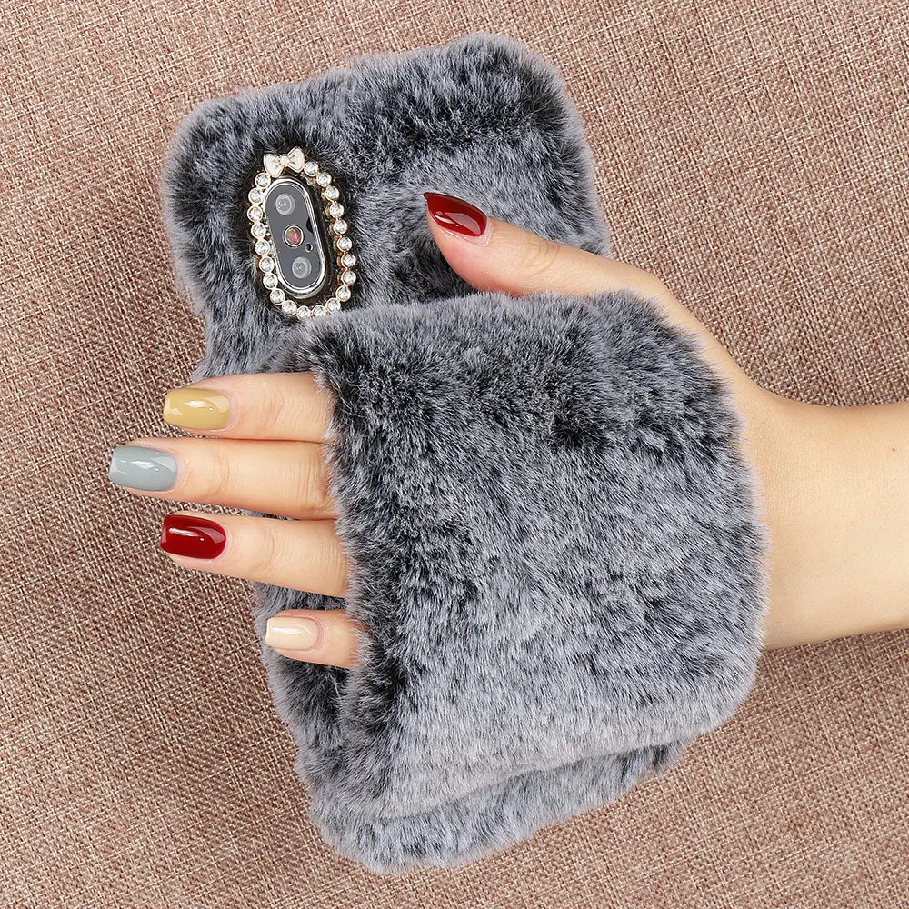 LAPOPNUT Fluffy Fur Soft Case for IPhone 11 Pro Xr X Xs Max 7 Plus 8 6S 6 5 5S SE Luxury Shockproof Bumper Silicone Back Cover |