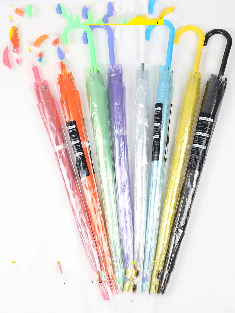 Прозрачный зонт с длинной ручкой для мужчин и женщин небольшая