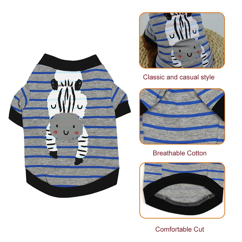 Футболка с мультяшной собачкой для собаки весенняя и осенняя хлопковая дышащая