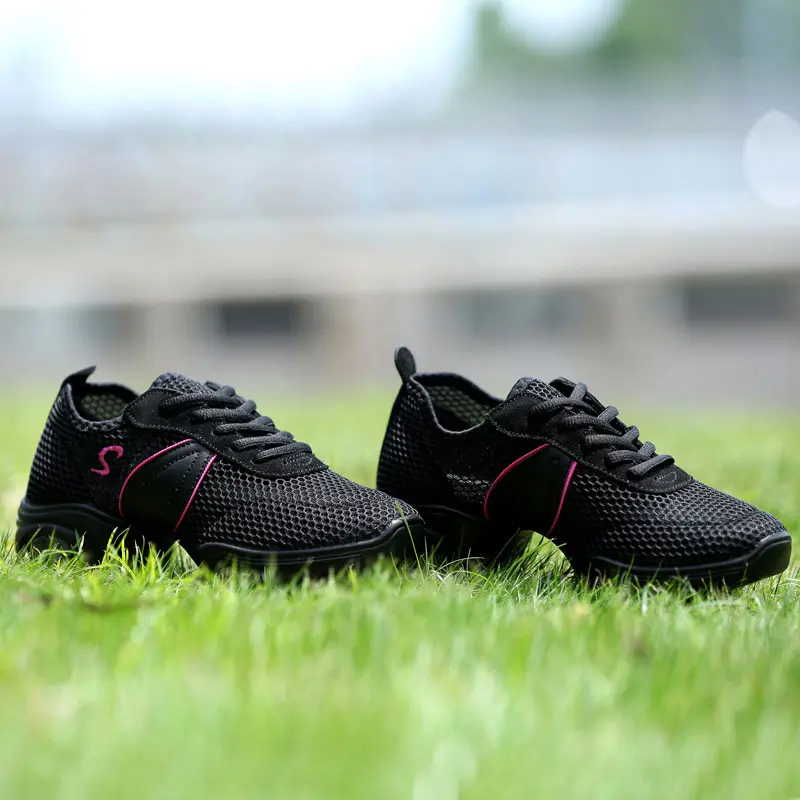 

Breath Mesh Modern/Jazz Dance Shoes for Women Soft Sole Sports Feature Dance Sneakers Black White Woman's Fitness Dancing Shoes