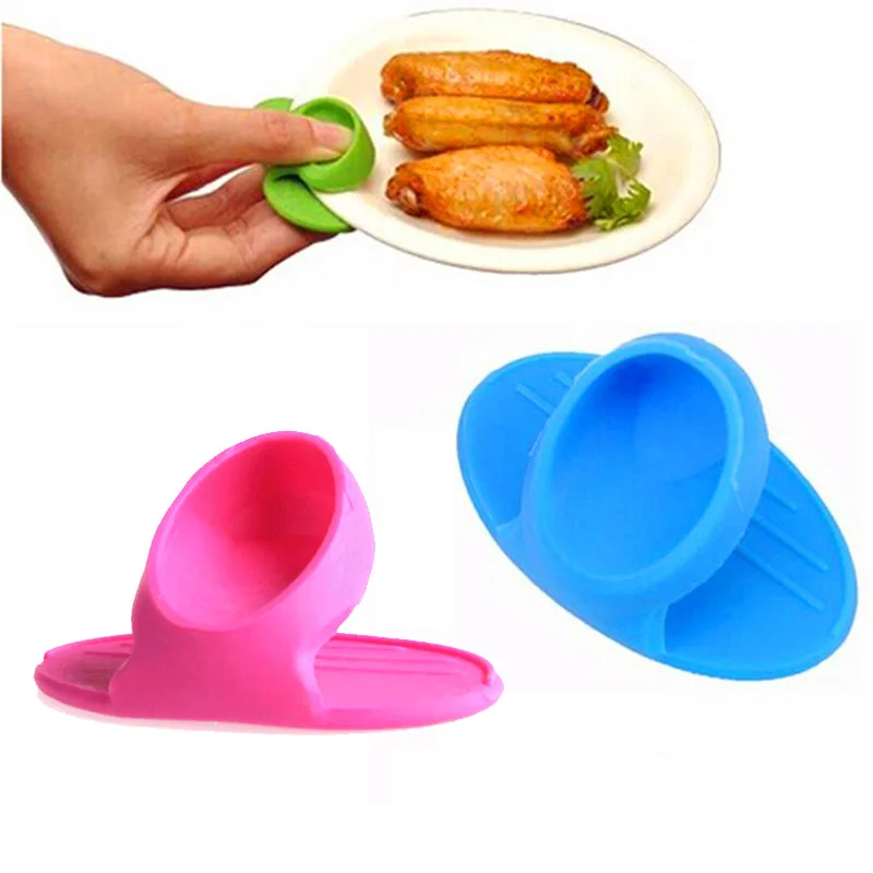 

1PCS Kitchen Dishes Silicone Oven Heat Insulated Finger Glove Microwave Oven Mitts Silicone Non-slip Holder Kitchen Accessories