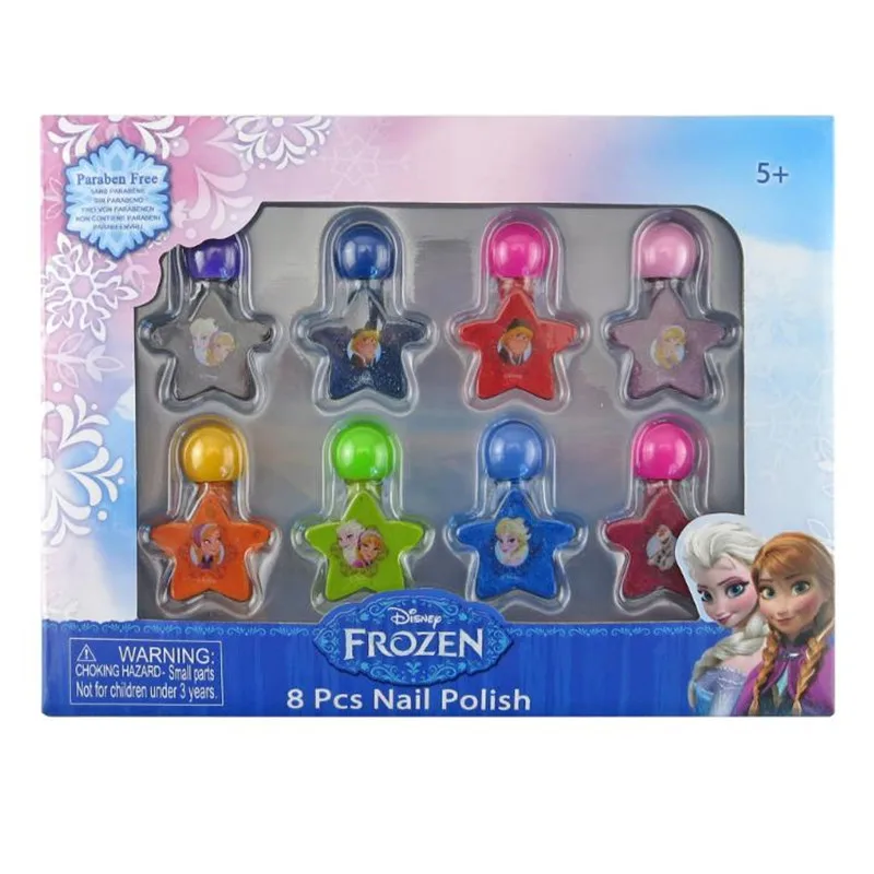 Disney макияж замороженный 8 красочный Набор лаков для ногтей водорастворимые