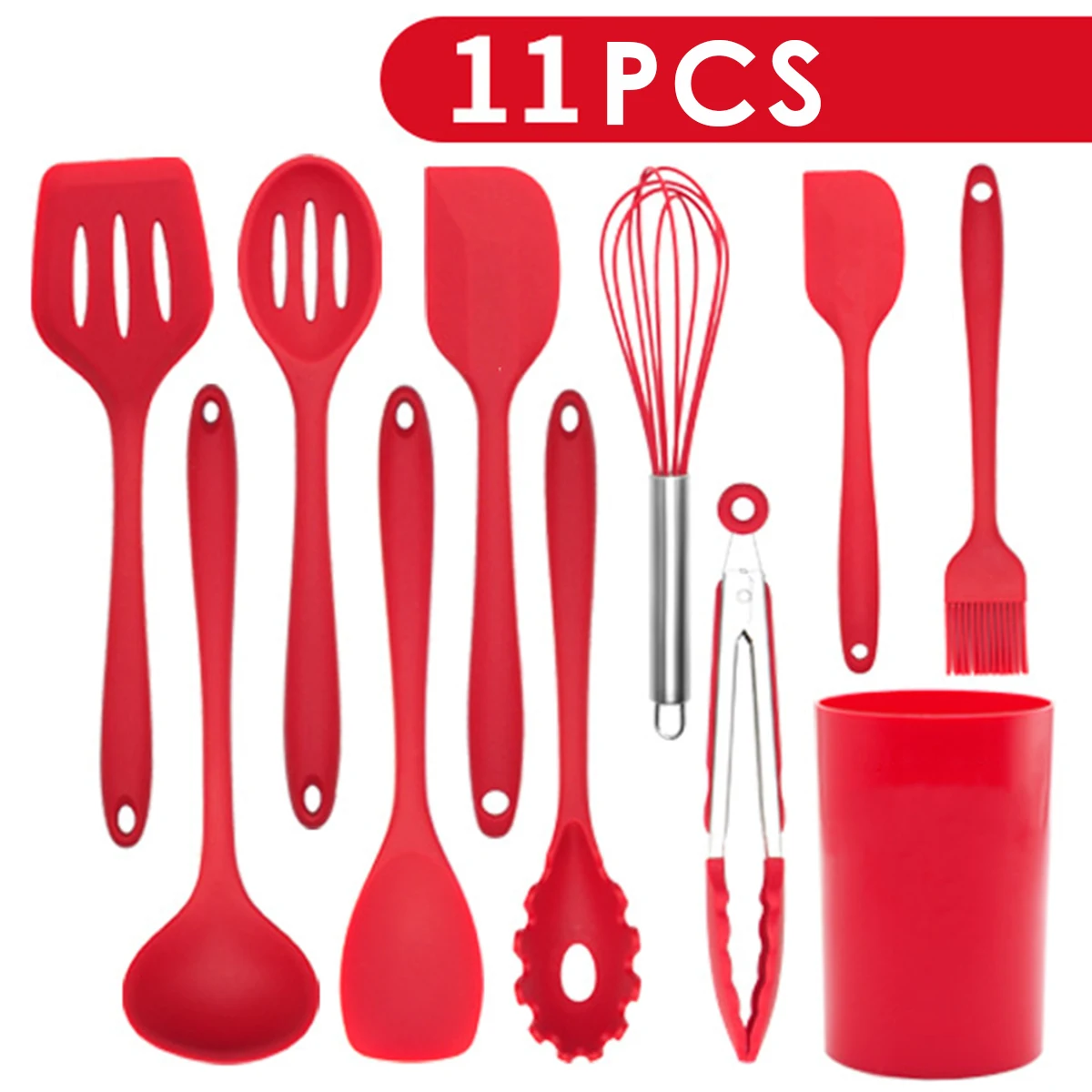 

11pcs Kitchen Cooking Utensils Set Silicone Non-stick Heat-resistant Cookware