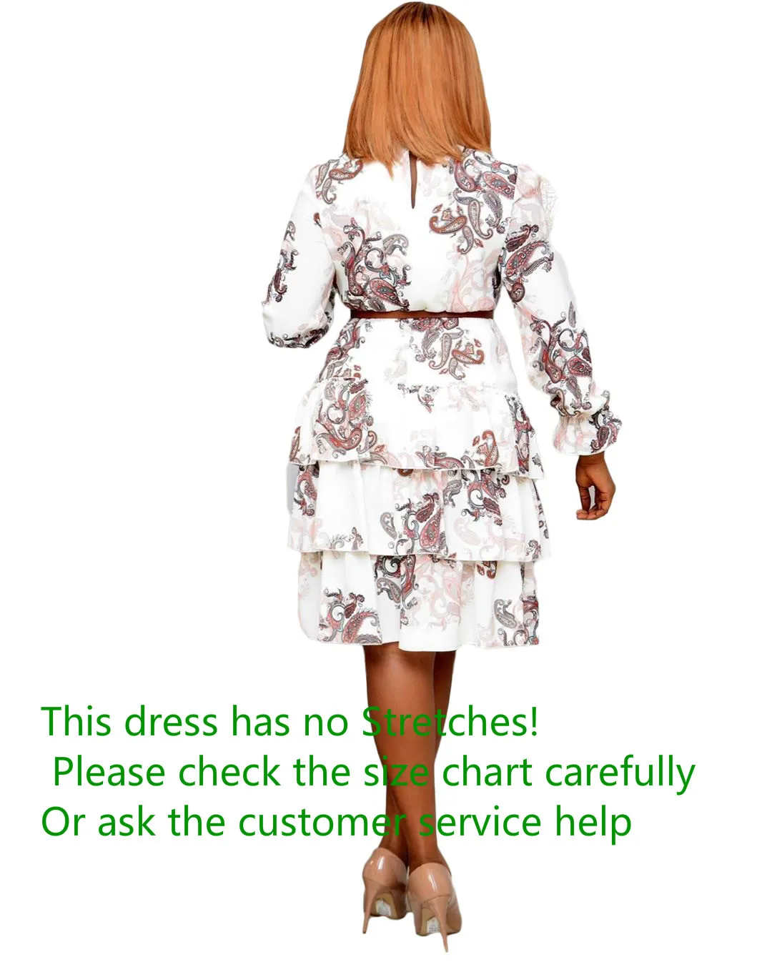 

Women Printed Dresses Long Sleeves Bowtie Cake Dress Female Ruffles Pleated Africn Fashion Lovely Date Sweet Vestidos Plus Size