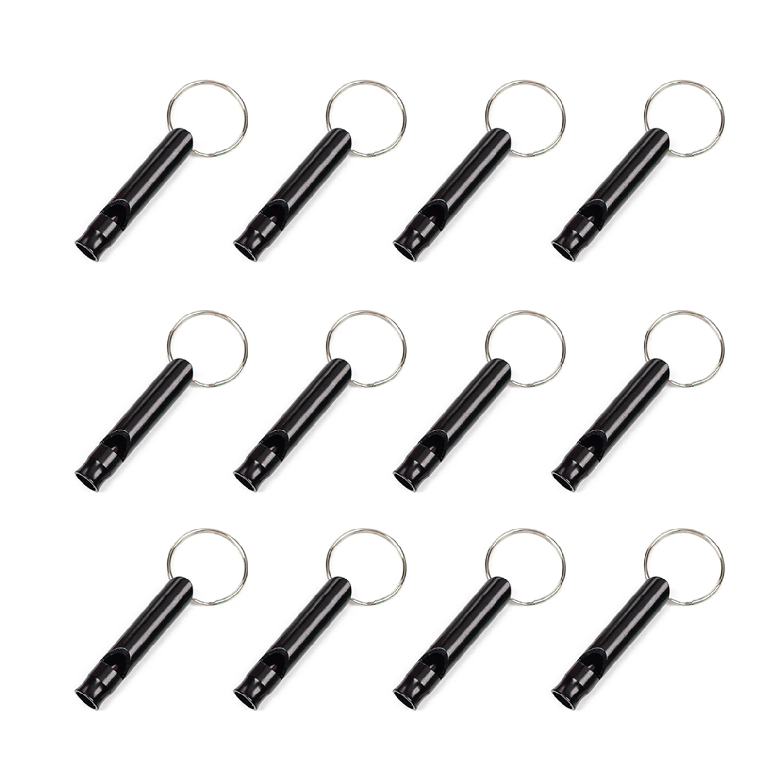 

12pcs Gift Training Outdoors Sports Portable Aluminum Alloy Survival Signal Emergency Whistle Referee With Keychain High Decibel