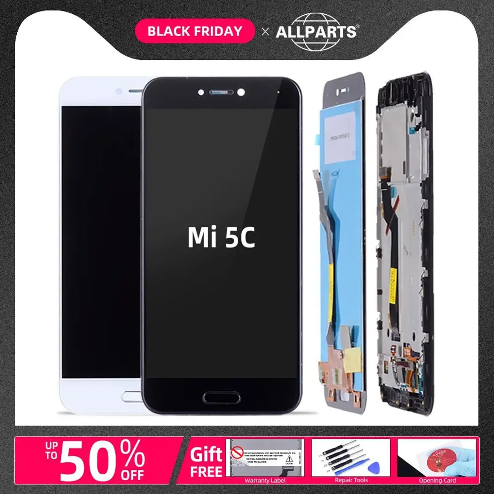 Dual SIM Дисплей для Xiaomi Mi5C LCD в сборе с тачскрином на рамке 5.15'' черный белый золото