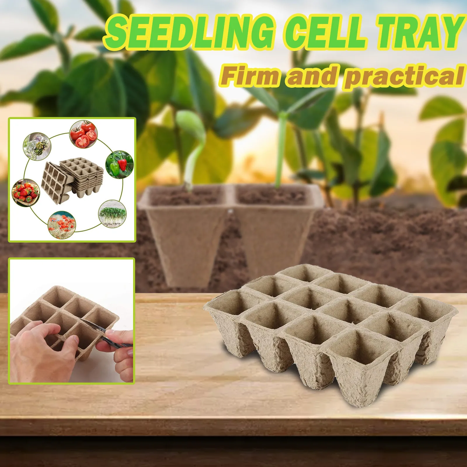 

Peat Seed Starter Tray Plant Pots Tray for Seedlings Paper Pulp Germination