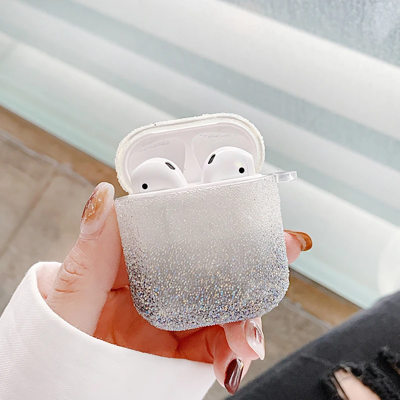 Роскошный Жесткий чехол с 3D блестящими бриллиантами для Apple Airpods 1 2 защитный