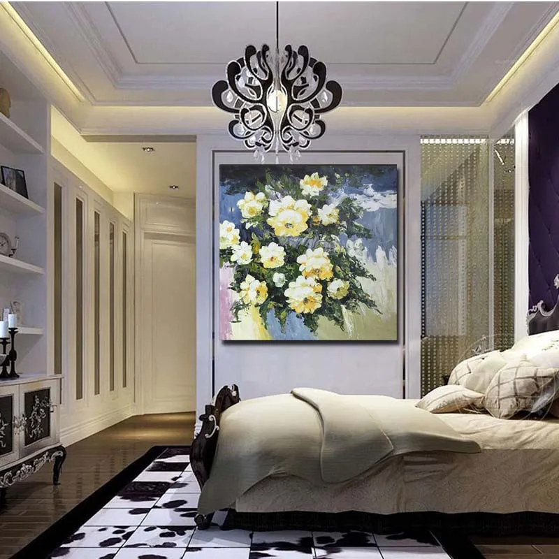 Ручная роспись абстрактный цветок холст Imapsto картины маслом Настенная картина