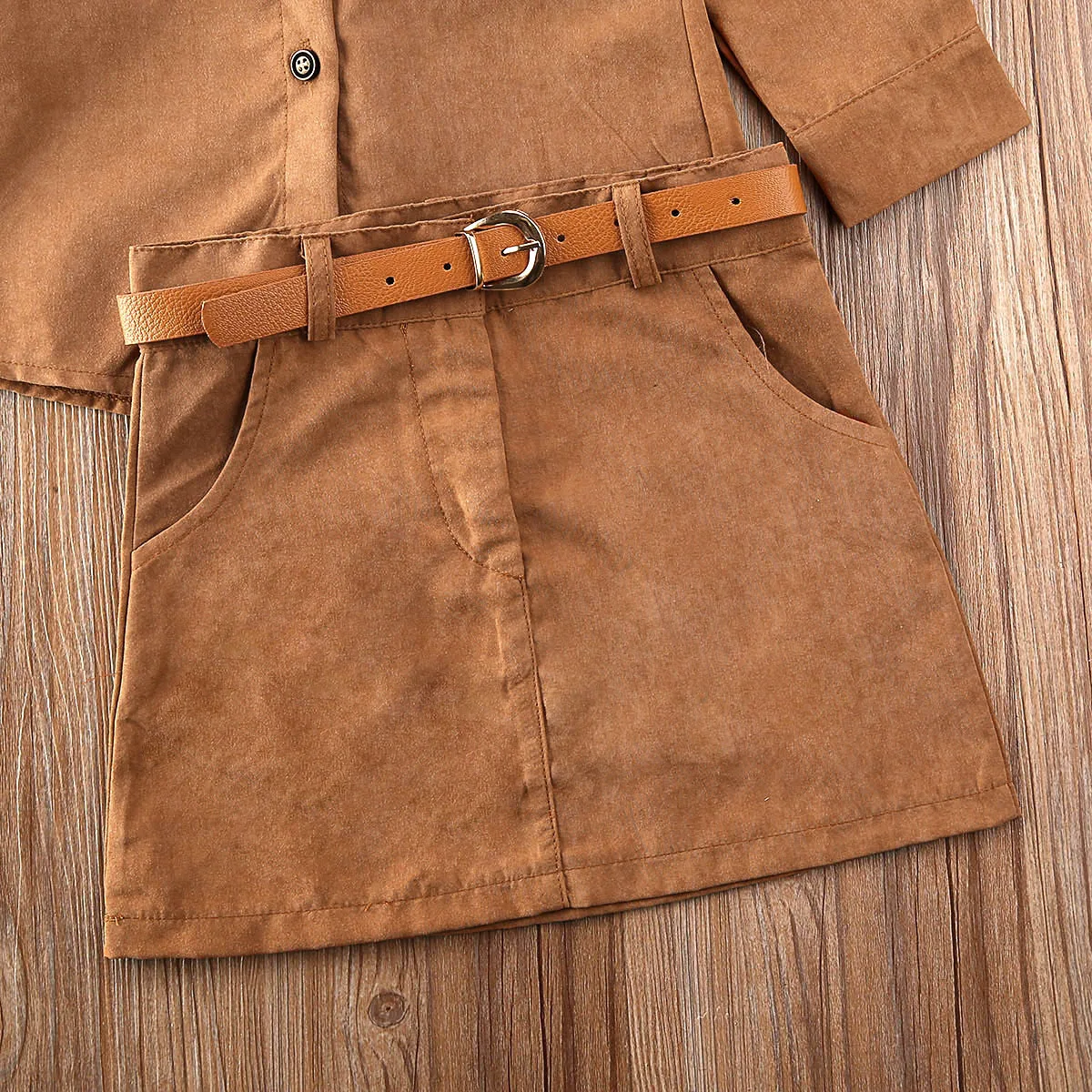 Новинка 2020 года Лидер продаж рубашка + юбка пояс из искусственного меха для