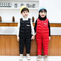 childrens warm strap rompers pants for girls boys winter baby down cotton jumpsuit overalls suit kids down trousers clothes set